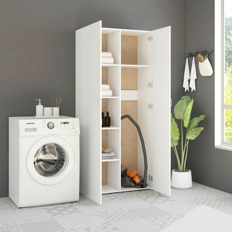 

Armario de almacenamiento aglomerado blanco 80x35,5x180 cm