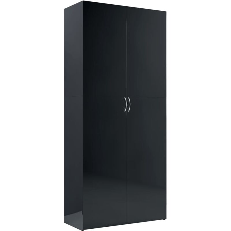 

Armario de Almacenaje Aglomerado 80x35,5x180cm Negro Brillante - Negro - Vidaxl
