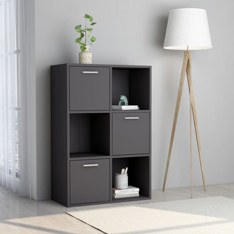 

Happyshopping - Armario de almacenamiento aglomerado gris 60x29,5x90 cm