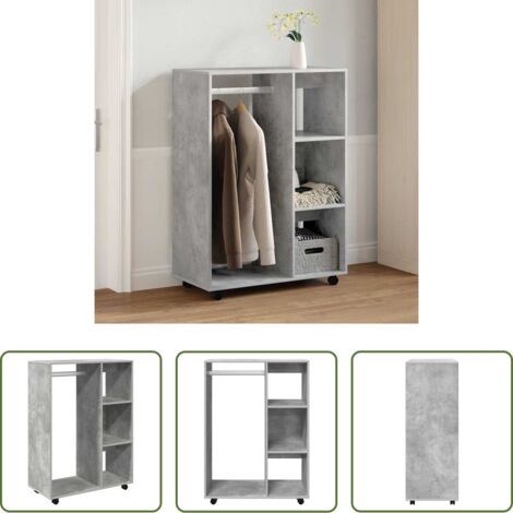 Armario de almacenamiento -  Armario de madera de ingeniería gris hormigón 80x40x110 cm