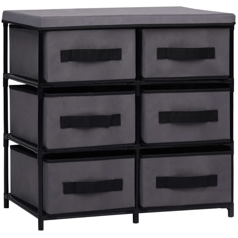 

vidaXL Armario de almacenamiento con 6 cajones gris 55x29x55 cm - Gris