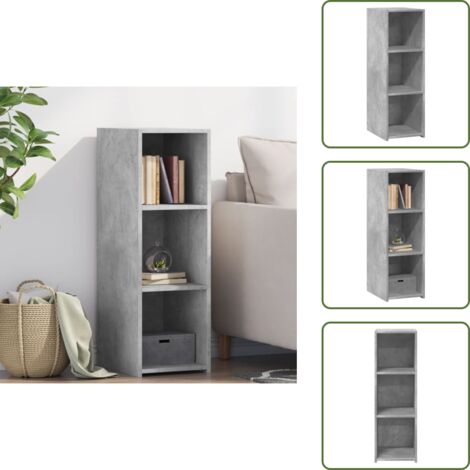 Armario de almacenamiento - vidaXL Aparador de madera contrachapada gris hormigón 30x41x93 cm - Madera contrachapada