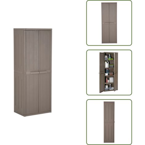 Armario de almacenamiento - vidaXL Armario almacenaje de jardín PP apariencia madera 65x45x172 cm - Muebles de jardín