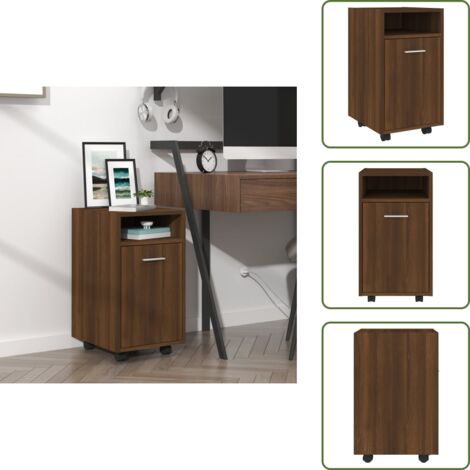 Armario de almacenamiento - vidaXL Armario auxiliar con ruedas contrachapado roble 33x38x60 cm - Armario con puertas