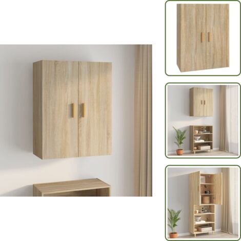 Armario de almacenamiento - vidaXL Armario colgante de pared roble Sonoma 69,5x34x90 cm - Armario de roble
