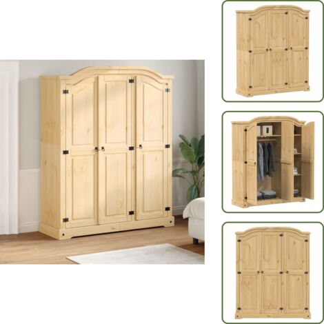 Armario de almacenamiento - vidaXL Armario Corona madera maciza de pino 151,5x52x186 cm - Armario de madera maciza