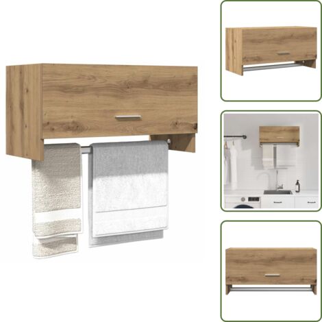 Armario de almacenamiento - vidaXL Armario de madera de ingeniería roble artesanal 70x32,5x35 cm - Armario de ropa
