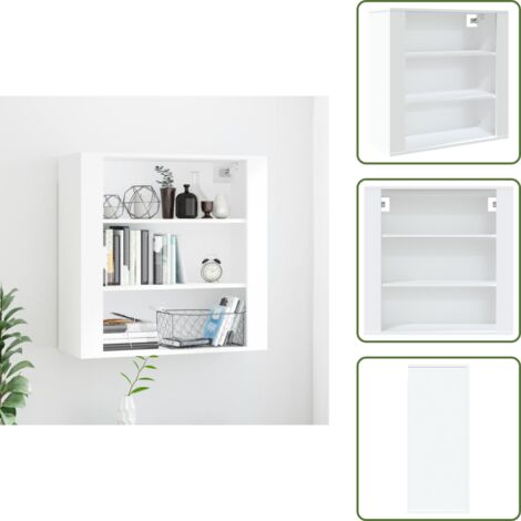 Armario de almacenamiento - vidaXL Armario de pared madera contrachapada blanco 80x33x80 cm - Armario decorativo