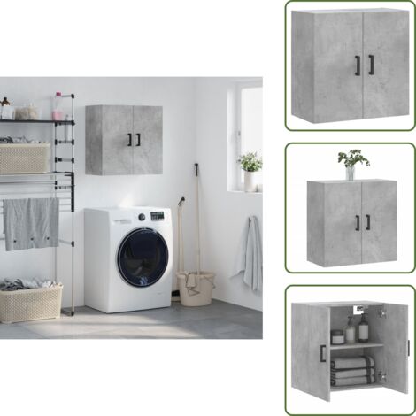 Armario de almacenamiento - vidaXL Armario de pared madera de ingeniería gris hormigón 60x31x60 cm - Armario decorativo