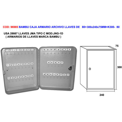 Armario de archivo para llaves AVL 80300x240x75mm K300-80