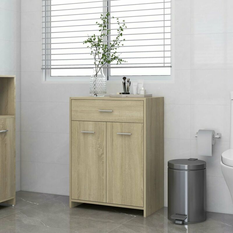 

Happyshopping - Armario de bano aglomerado roble Sonoma 60x33x80 cm