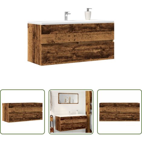 Armario de baño -  Armario para lavabo madera ingeniería envejecida 100x38,5x45 cm