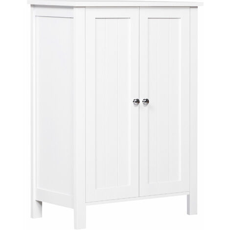 Armario Baño Con Pie Mueble Auxiliar Para Baño Con 2 Puertas Blanco 76 X 30  X 80 Bzr50-w Sobuy Es con Ofertas en Carrefour