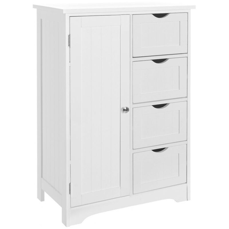 

Lolahome - Armario de baño con 4 cajones y con 1 puerta blanco de madera de 55x30x81 cm