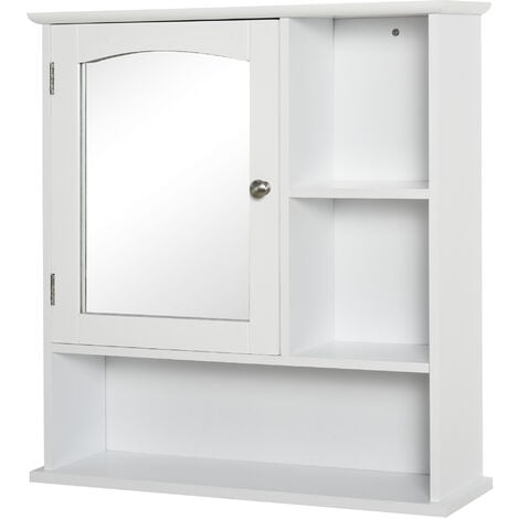 Yaheetech Armario de Baño Pared con Espejo Armario de Baño para Colgar  Mueble de Baño Suspendido Organizador con 2 Puertas/con Estantes Ajustables  63x15x65cm Blanco : : Hogar y cocina