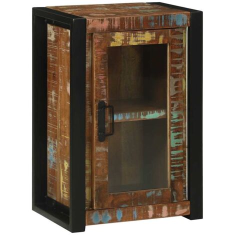 Armario de Baño con puerta Multicolor Madera maciza recuperada