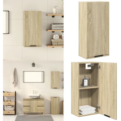 Armario de baño de pared color roble Sonoma 32x20x67 cm - Armario de pared - Armario de baño de roble
