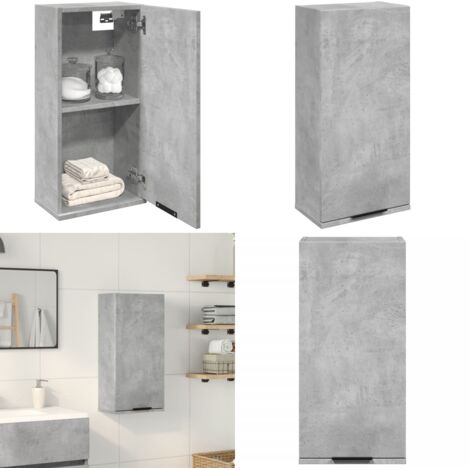Armario de baño de pared gris hormigón 32x20x67 cm - Armario de pared - Armario de baño gris hormigón