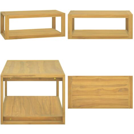 Armario de baño de pared madera maciza de teca 90x45x35 cm - Armario de pared - Armario de madera