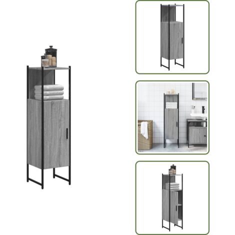 Armario de baño espacioso - vidaXL Armario de baño madera de ingeniería gris Sonoma 33x33x120,5 cm - Armario de baño para habitaciones pequeñas