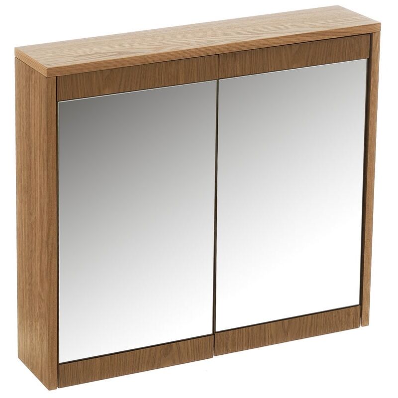 

Armario de Baño espejo marrón de cristal y MDF de 60x14x54 cm