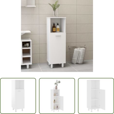 Armario de baño madera -  Armario de baño madera contrachapada blanco 30x30x95 cm