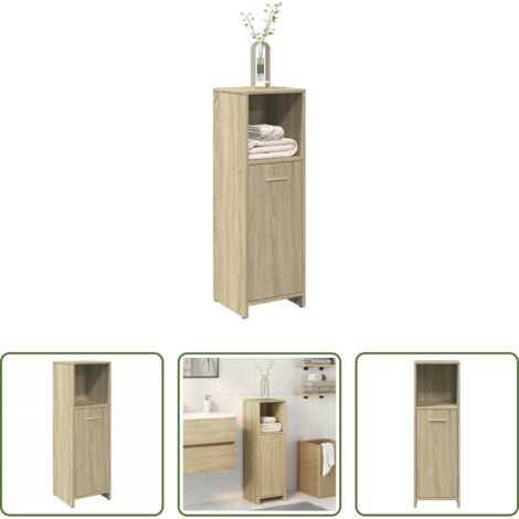 Armario de baño madera -  Armario de baño madera contrachapada color roble 30x30x95 cm