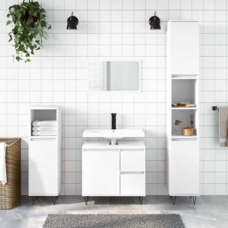 Armario de baño madera contrachapada 30x30x190 cm