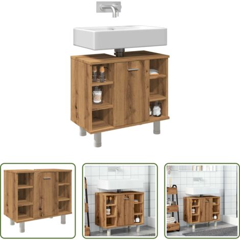 Armario de baño madera contrachapada -  Armario de baño madera contrachapada roble artisan 60x32x53,5cm