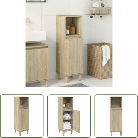 Armario de baño madera contrachapada -  Armario de baño madera contrachapada roble Sonoma 30x30x100 cm