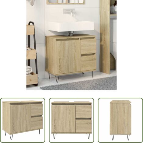 Armario de baño madera contrachapada -  Armario de baño madera contrachapada roble Sonoma 65x33x60 cm