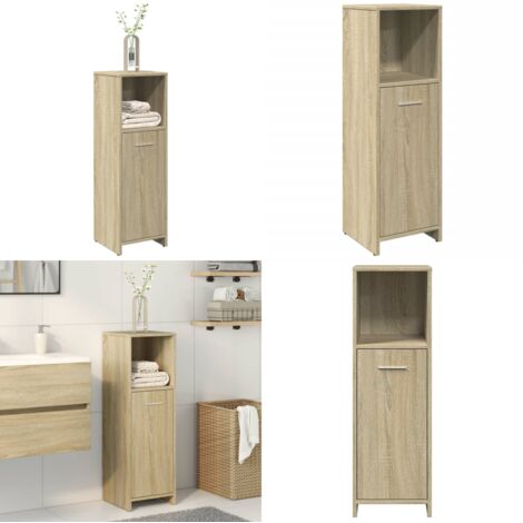 Armario de baño madera contrachapada color roble 30x30x95 cm - Armario de baño madera - Armario de baño roble