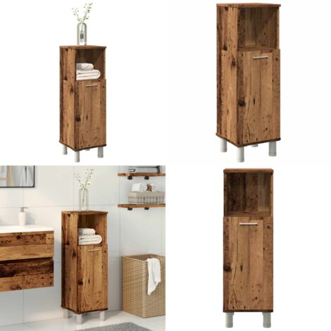 Armario de baño madera contrachapada envejecida 30x30x95 cm - Almacenamiento de baño - Muebles de baño