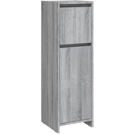 Armario de baño madera contrachapada gris Sonoma 30x30x95 cm