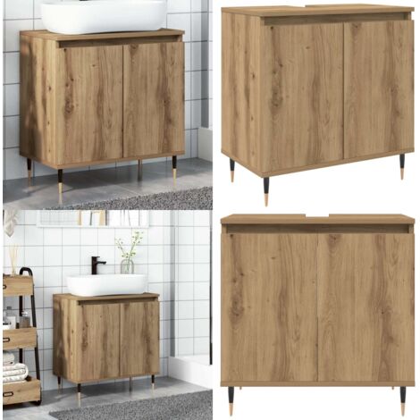 Armario de baño madera de ingeniería roble artisan 58x33x60 cm - Armario de baño de madera - Armario de baño roble