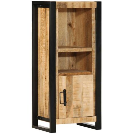 Armario de baño madera maciza de mango 40x30x90 cm