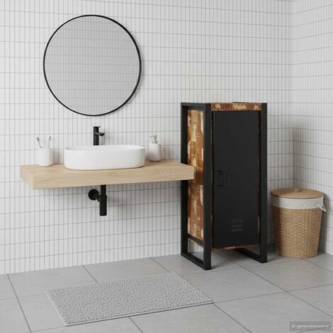Armario de Baño Marrón 40 x 35 x 90 cm Madera maciza recuperada