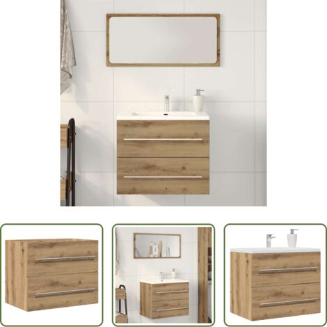 Armario de baño -  Mueble de baño para lavabo Artisan Oak 60x38,5x48 cm