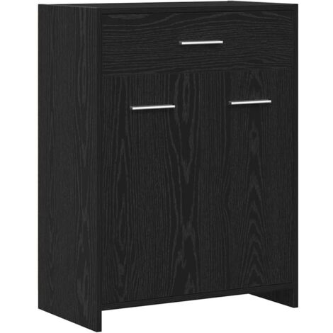Armario de baño  Negro Roble 60x33x80 cm Madera vidaXL