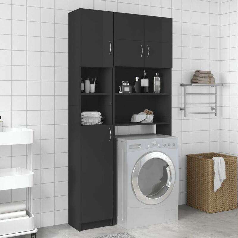 

Youthup - Armario de baño aglomerado blanco brillo 32x25,5x190 cm - Gris