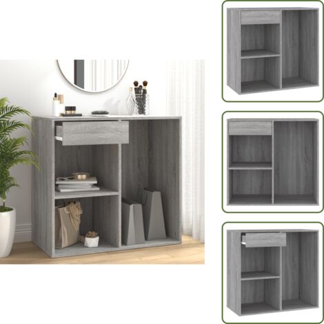 Armario de belleza - vidaXL Armario maquillaje madera contrachapada gris Sonoma 80x40x75 cm - Armario gris Sonoma