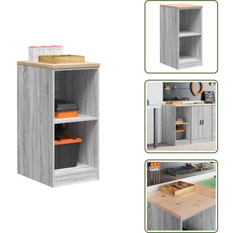 Armario de bricolaje - vidaXL Armario de garaje de madera maciza pino gris Sonoma 40x51x85 cm - Armario de taller