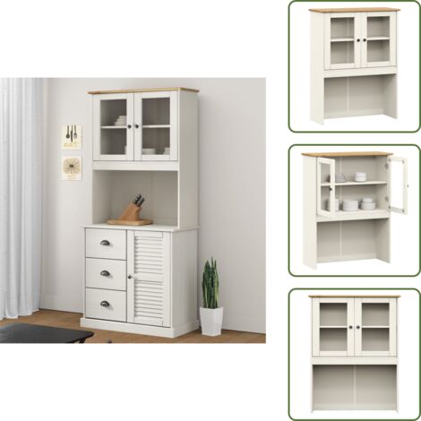 Armario de bufé - vidaXL Armario superior tocador VIGO madera pino blanco 78x30x100 cm - Armario de almacenamiento