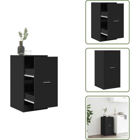 Armario de cajones - vidaXL Armario botiquín madera de ingeniería negro 40x41x77,5 cm - Armario de madera