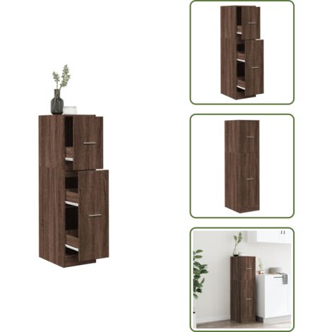 Armario de cajones - vidaXL Armario botiquín madera ingeniería marrón roble 30x41x118 cm - Armario de madera