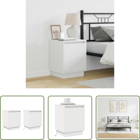 Armario de cama -  Armario de Noche 2 pcs 39 x 34,5 x 50 cm Madera de ingeniería
