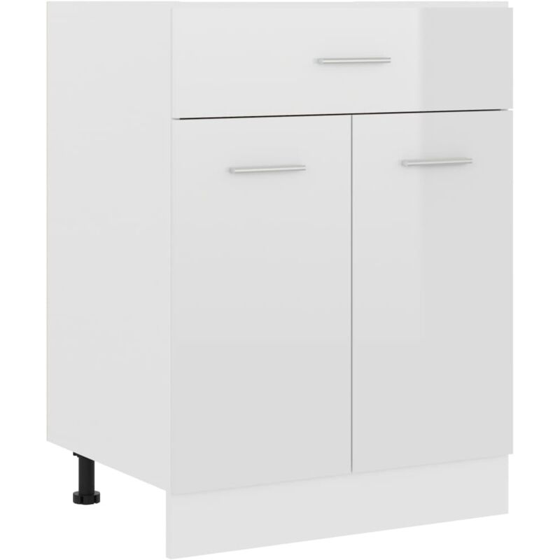 

Armario inferior cajón cocina aglomerado blanco brillo - Blanco - Vidaxl
