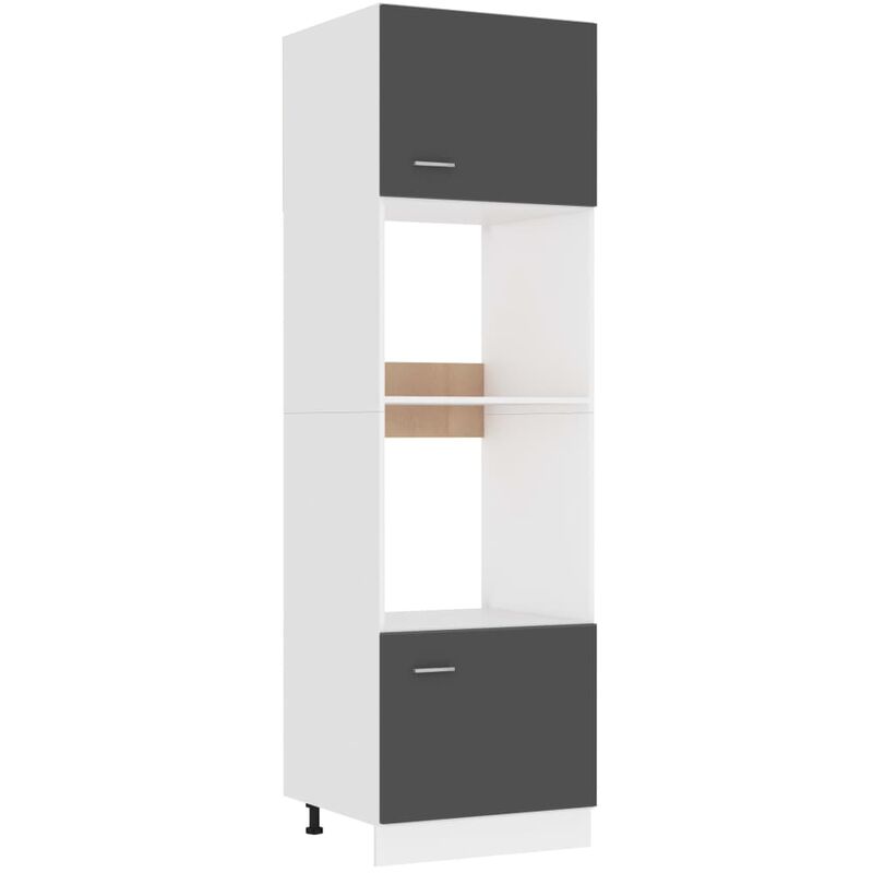 

vidaXL Armario de microondas de aglomerado gris 60x57x207 cm - Gris