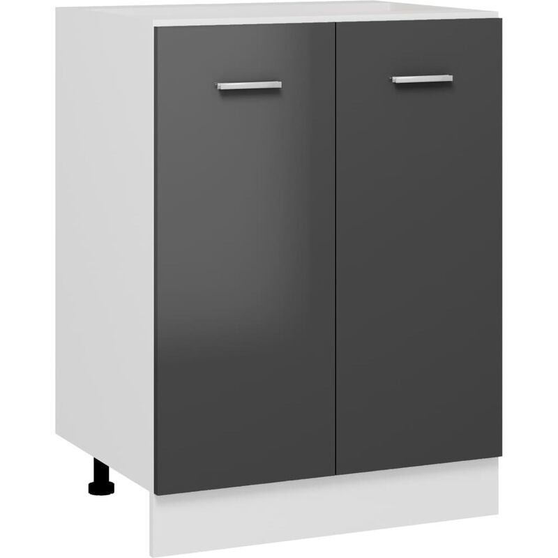 

Armario inferior de cocina aglomerado gris brillo 60x46x81,5 cm - Gris - Vidaxl