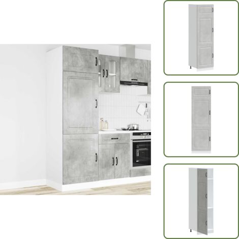 Armario de cocina gris hormigón - vidaXL Armario de cocina Kalmar madera de ingeniería gris hormigón - Madera de ingeniería